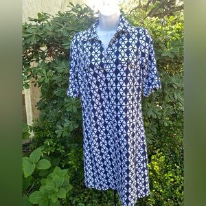 J McLaughlin Navy Blue Geometric Women’s Dress